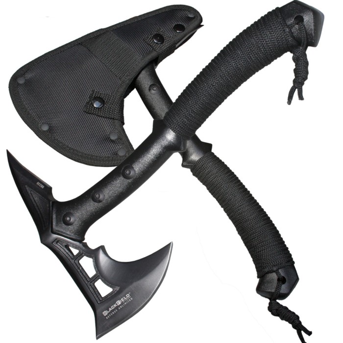 BlackField, tactical axe, with pickaxe, incl. nylon case